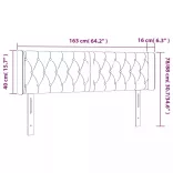 sötétszürke szövet LED-es fejtámla 163 x 16 x 78/88 cm