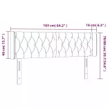 sötétbarna szövet LED-es fejtámla 163 x 16 x 78/88 cm