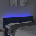 kék szövet LED-es fejtámla 163 x 16 x 78/88 cm