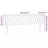 sötétbarna szövet LED-es fejtámla 183 x 16 x 78/88 cm