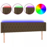 sötétbarna szövet LED-es fejtámla 203 x 16 x 78/88 cm