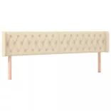 krémszínű szövet LED-es fejtámla 203 x 16 x 78/88 cm