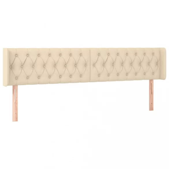 krémszínű szövet LED-es fejtámla 203 x 16 x 78/88 cm