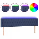 kék szövet LED-es fejtámla 203 x 16 x 78/88 cm