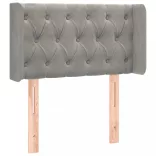 világosszürke bársony LED-es fejtámla 83 x 16 x 78/88 cm