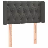 sötétszürke bársony LED-es fejtámla 83 x 16 x 78/88 cm