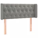 világosszürke bársony LED-es fejtámla 93 x 16 x 78/88 cm