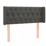 sötétszürke bársony LED-es fejtámla 93 x 16 x 78/88 cm