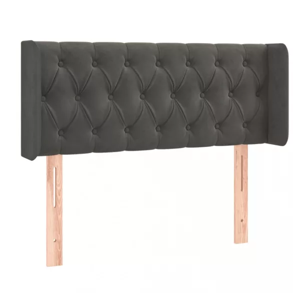 sötétszürke bársony LED-es fejtámla 93 x 16 x 78/88 cm