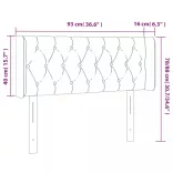 sötétkék bársony LED-es fejtámla 93 x 16 x 78/88 cm
