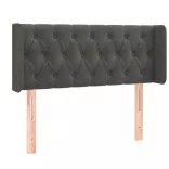 sötétszürke bársony LED-es fejtámla 103 x 16 x 78/88 cm