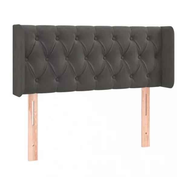 sötétszürke bársony LED-es fejtámla 103 x 16 x 78/88 cm