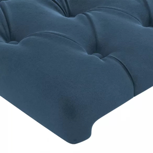 sötétkék bársony LED-es fejtámla 103 x 16 x 78/88 cm