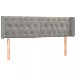 világosszürke bársony LED-es fejtámla 147 x 16 x 78/88 cm