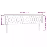 világosszürke bársony LED-es fejtámla 183 x 16 x 78/88 cm