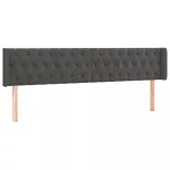 sötétszürke bársony LED-es fejtámla 183 x 16 x 78/88 cm