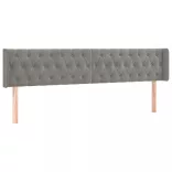 világosszürke bársony LED-es fejtámla 203 x 16 x 78/88 cm