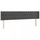 sötétszürke bársony LED-es fejtámla 203 x 16 x 78/88 cm