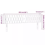 rózsaszín bársony LED-es fejtámla 203x16x78/88 cm