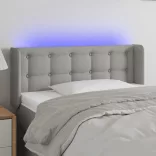 világosszürke szövet LED-es fejtámla 83 x 16 x 78/88 cm
