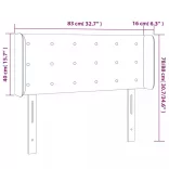 sötétszürke szövet LED-es fejtámla 83 x 16 x 78/88 cm