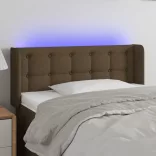 sötétbarna szövet LED-es fejtámla 83 x 16 x 78/88 cm