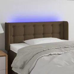 sötétbarna szövet LED-es fejtámla 83 x 16 x 78/88 cm