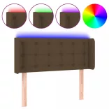 sötétbarna szövet LED-es fejtámla 83 x 16 x 78/88 cm