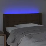 sötétbarna szövet LED-es fejtámla 83 x 16 x 78/88 cm