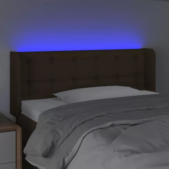 sötétbarna szövet LED-es fejtámla 83 x 16 x 78/88 cm