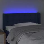 kék szövet LED-es fejtámla 83 x 16 x 78/88 cm