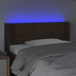 sötétbarna szövet LED-es fejtámla 93 x 16 x 78/88 cm