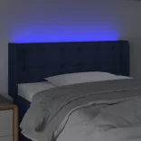kék szövet LED-es fejtámla 93 x 16 x 78/88 cm