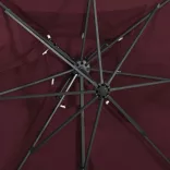 bordó dupla tetejű konzolos napernyő 250 x 250 cm