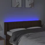 sötétbarna szövet LED-es fejtámla 147 x 16 x 78/88 cm