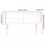 sötétbarna szövet LED-es fejtámla 147 x 16 x 78/88 cm