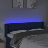 kék szövet LED-es fejtámla 147 x 16 x 78/88 cm