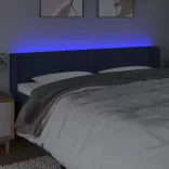 kék szövet LED-es fejtámla 163 x 16 x 78/88 cm