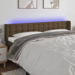 sötétbarna szövet LED-es fejtámla 183 x 16 x 78/88 cm
