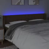 sötétbarna szövet LED-es fejtámla 183 x 16 x 78/88 cm