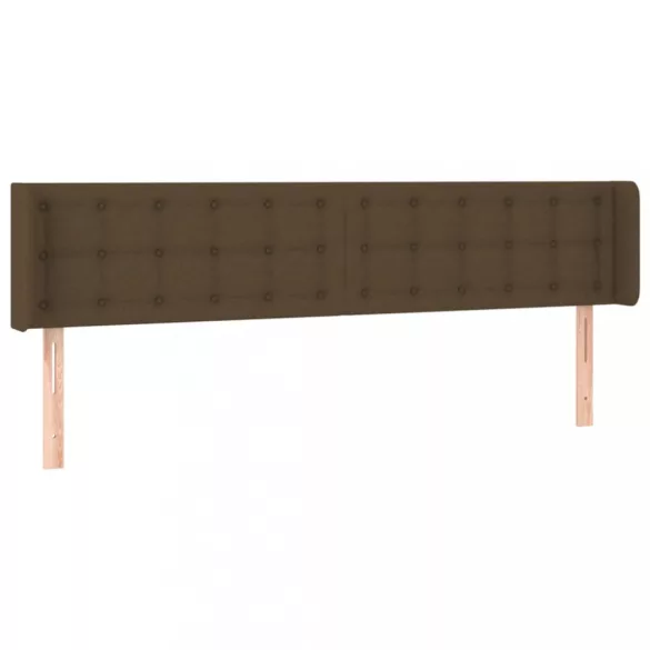 sötétbarna szövet LED-es fejtámla 203 x 16 x 78/88 cm