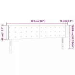 sötétbarna szövet LED-es fejtámla 203 x 16 x 78/88 cm
