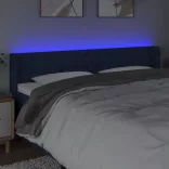 kék szövet LED-es fejtámla 203 x 16 x 78/88 cm