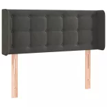 sötétszürke bársony LED-es fejtámla 83 x 16 x 78/88 cm