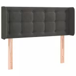 sötétszürke bársony LED-es fejtámla 93 x 16 x 78/88 cm