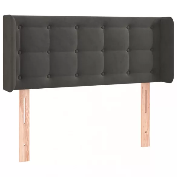 sötétszürke bársony LED-es fejtámla 93 x 16 x 78/88 cm