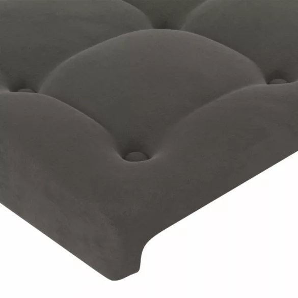 sötétszürke bársony LED-es fejtámla 93 x 16 x 78/88 cm
