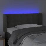sötétszürke bársony LED-es fejtámla 103 x 16 x 78/88 cm