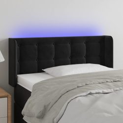 fekete bársony LED-es fejtámla 103 x 16 x 78/88 cm