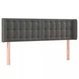 sötétszürke bársony LED-es fejtámla 147 x 16 x 78/88 cm